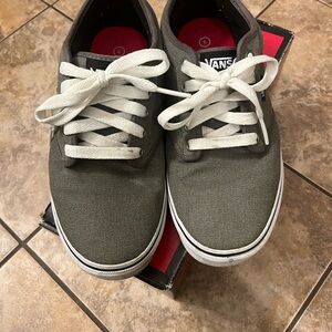 Vans Gray and White Sneakers with Thick Rubber Sole